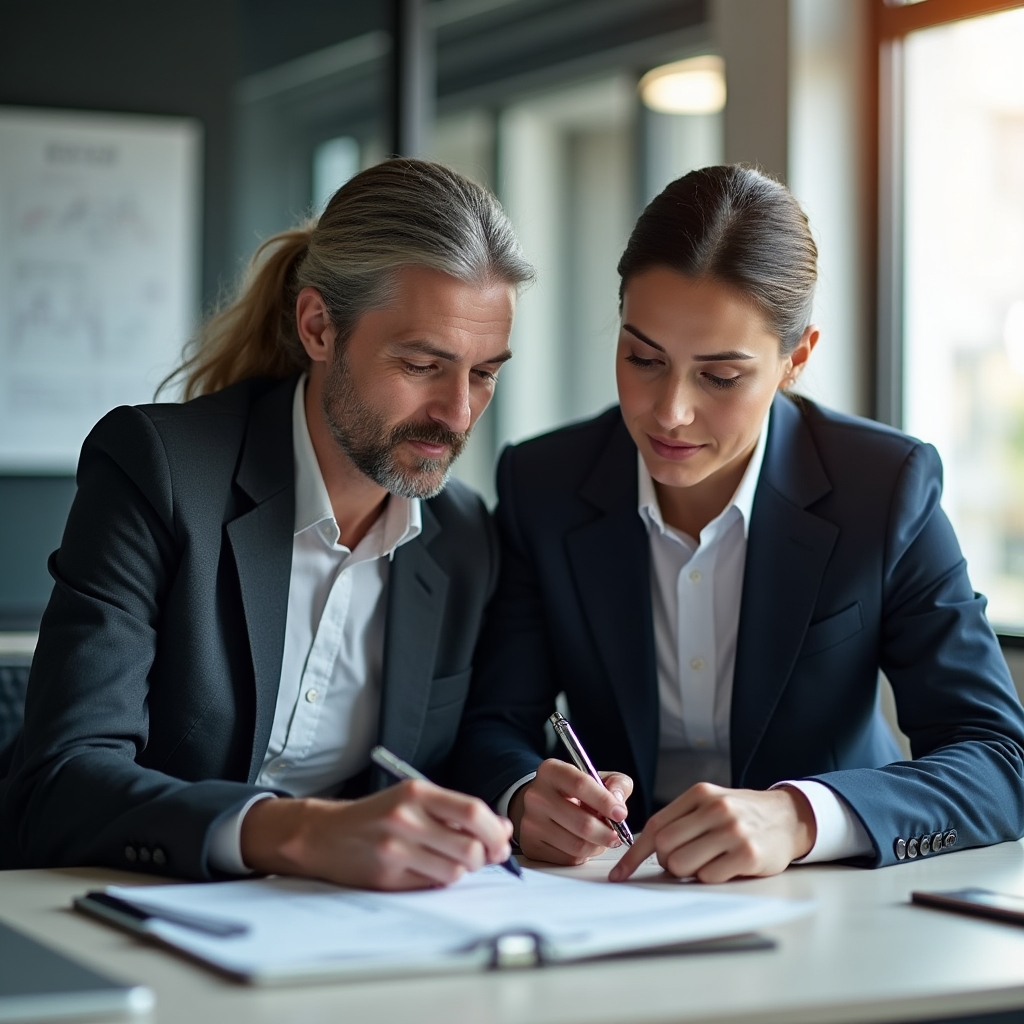 Наставник и новый сотрудник работают вместе
